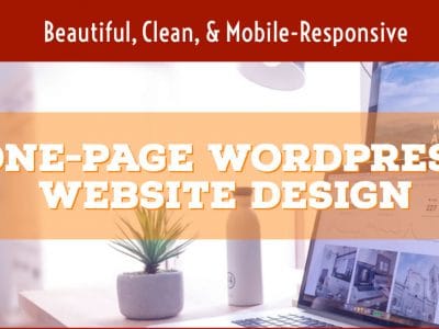 Banner for a one page website for small business blog post